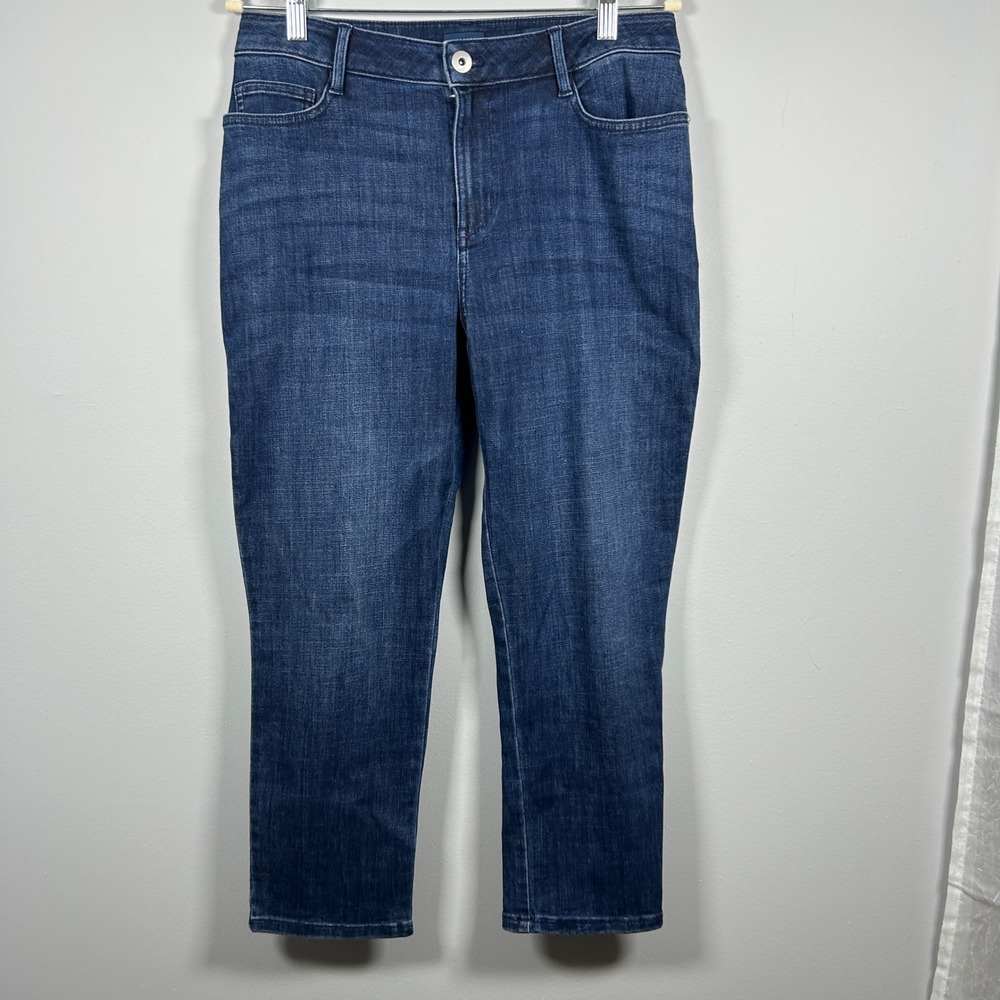 J.Jill Jeans Womens 8 Blue Curvy Fit Slim Leg Dark Wash Denim Pants Casual